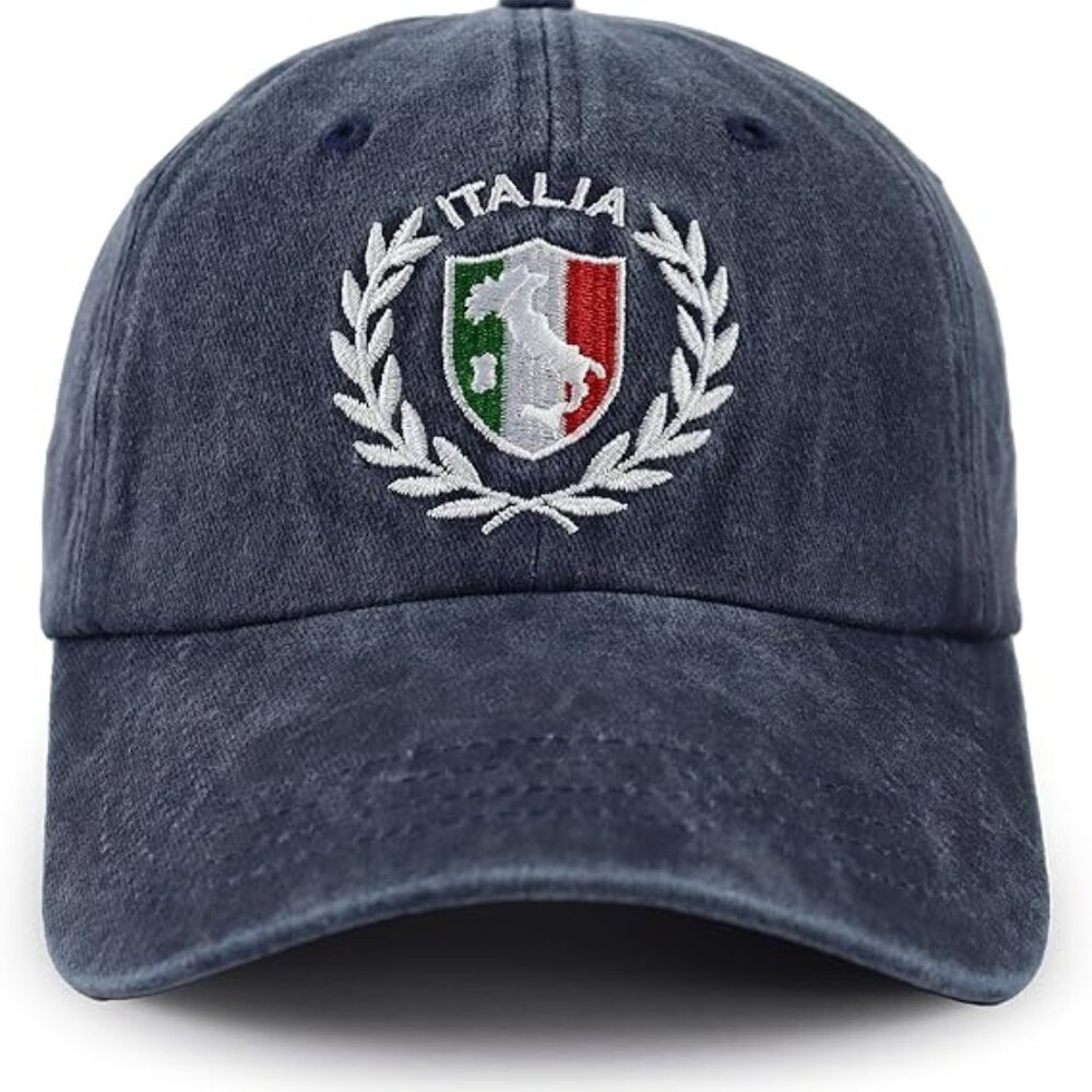 Italia Italian Map Flag Hat‎ for Men Women Adjustable Embroidered Cotton